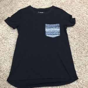 Black t shirt with tribal pocket